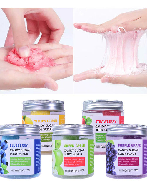 Load image into Gallery viewer, Brushed Candy Scrub Cream Fruit Fragrance Bath Salt Scrub Ball Body Scrub Cream
