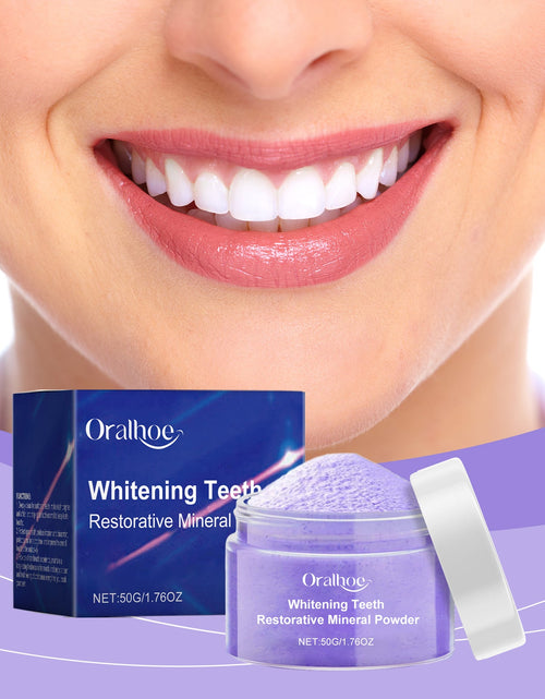 Load image into Gallery viewer, Oralhoe Purple Brightening Tooth Powder Gentle Mouth Cleanser Fresh Breath Cleanser Teeth Care
