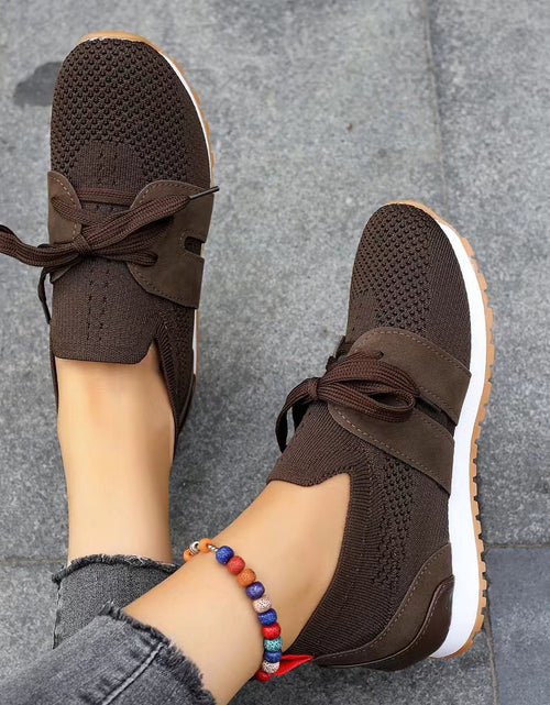 Load image into Gallery viewer, Women’s Lace‑Up Mesh Walking Flats
