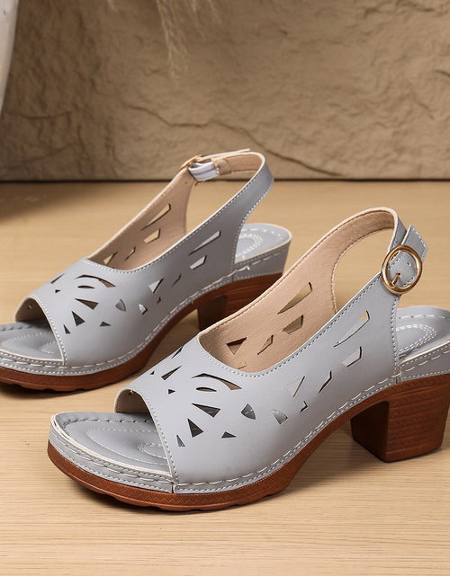 Load image into Gallery viewer, Retro Hollow-Out Buckle Strap Open-Toe Sandals – 4 Colors EU 36–43
