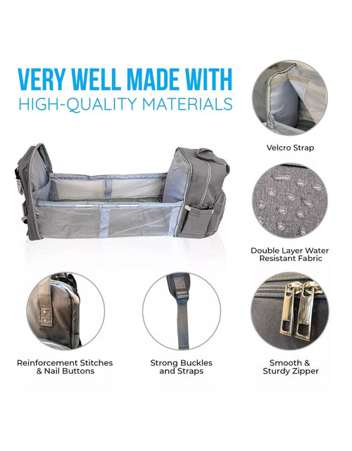 Load image into Gallery viewer, MoonBaby Backpack Diaper Bag Foldable Changing station Portable Crib Bassinet
