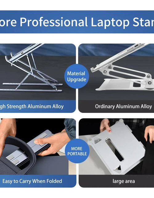 Load image into Gallery viewer, N8 Laptop Stand Adjustable Aluminum Desktop Cooling Pad for Macbook Notebook Bracket Support Foldable Portable Laptop Holder
