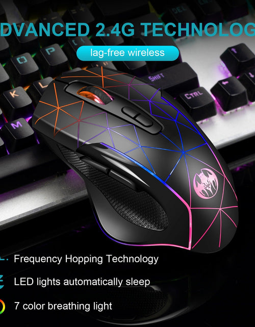 Load image into Gallery viewer, Wireless charging illuminated gaming mouse with anti sleep function automatic cursor movement to prevent computer screen lock
