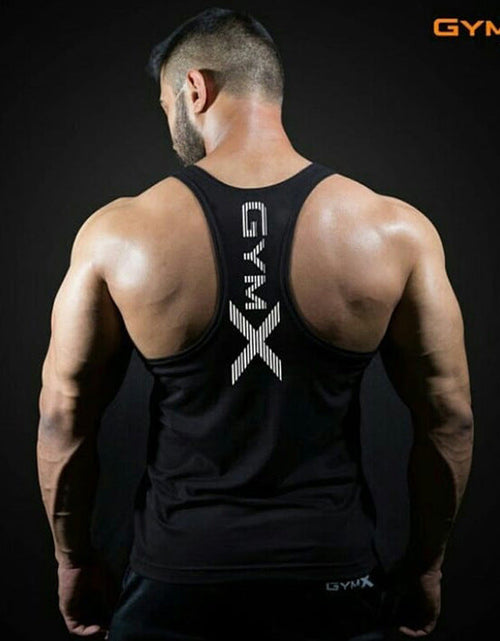 Load image into Gallery viewer, Men's fitness vest muscle exercise tight fitting T-shirt quick drying top fitness suit muscle training sleeveless

