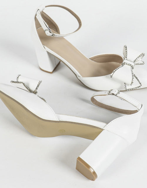 Load image into Gallery viewer, Women's Pointed-Toe Chunky Heel Pumps – Hollow Buckle High Heels
