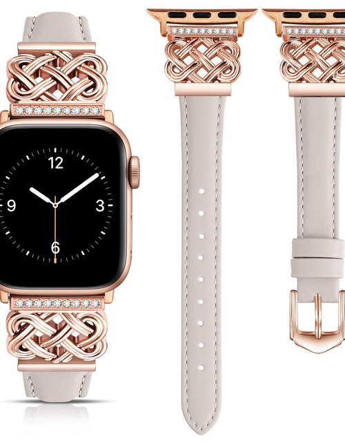 Load image into Gallery viewer, Apple Watch Strap with Chinese Knot and Diamond Inlay Metal Buckle for Series 1-10 and SE
