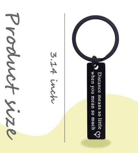 yaozeio Long Distance Relationship Keychain Gift for Couples Black Unisex