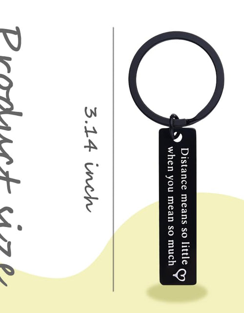 Load image into Gallery viewer, yaozeio Long Distance Relationship Keychain Gift for Couples Black Unisex
