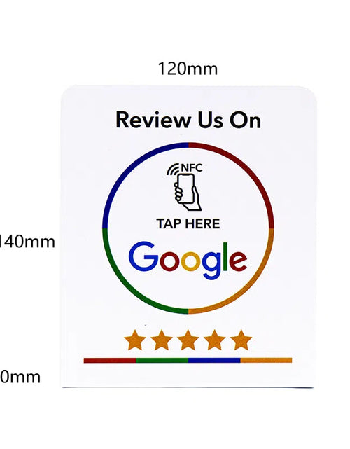Load image into Gallery viewer, Google comment card NFC standing card NTAG213URL written into Apple Android phone touch NFC review card
