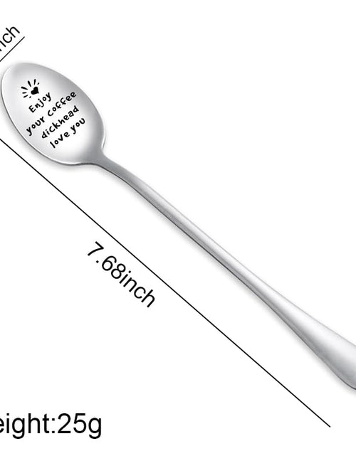 Load image into Gallery viewer, MXXGMYJ Funny Coffee Spoon I Love You Gift Silver for Men Couples Xmas
