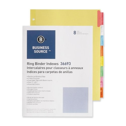 Load image into Gallery viewer, Business Source Insertable Tab Ring Binder Indexes 1.5" Tabs 11x8.5 Multi 25ct
