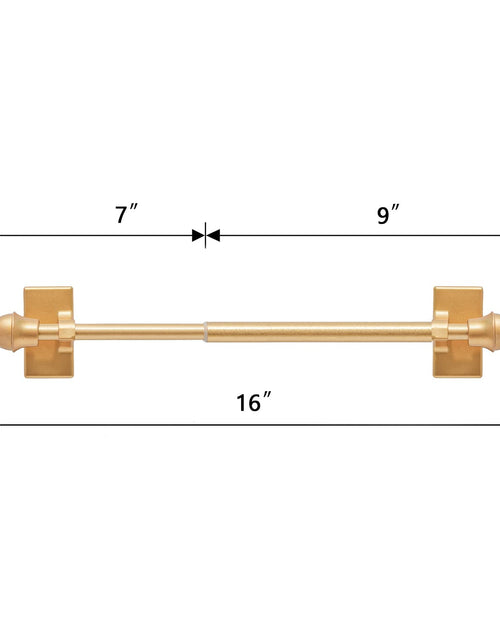 Load image into Gallery viewer, LaigenGanzi Magnetic Curtain Rods Adjustable 9-16in Gold 4 Pack
