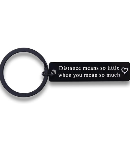 yaozeio Long Distance Relationship Keychain Gift for Couples Black Unisex