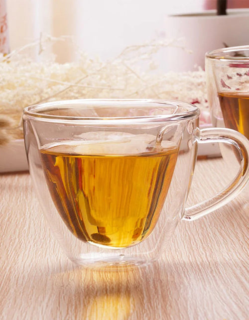 Load image into Gallery viewer, 180ml/240ml Heart Love Shaped Tea Beer Mug Juice Cup Coffee Cups Mug Gift Double Layer Glass Mug Heat-Resisting Drinkware
