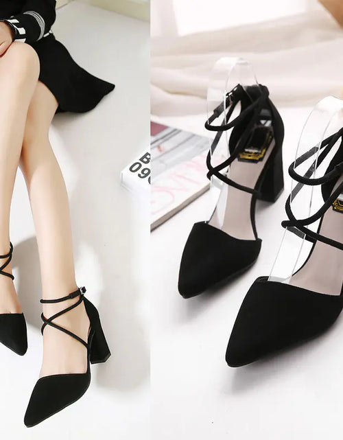 Load image into Gallery viewer, Suede High Heels, Sandals, and Chunky Heeled Shoes
