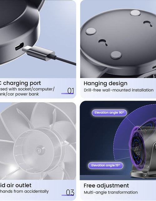 Load image into Gallery viewer, 2025 New 100-Speed High - Speed Circulating Fan for Home. 6 - Inch Charging Digital Display, Turbo Desktop Electric Fan
