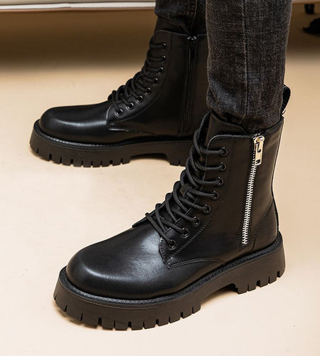 Leather High-Top Martin Boots