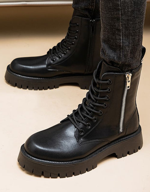 Load image into Gallery viewer, Leather High-Top Martin Boots
