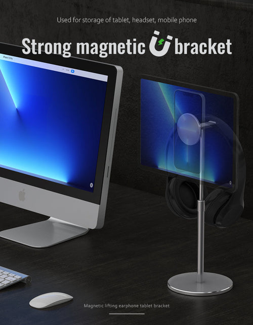 Load image into Gallery viewer, Face Disc Lift Hanging Headphone Bracket Suitable For Apple ipad Mobile Phone Tablet Universal Magnetic Bracket
