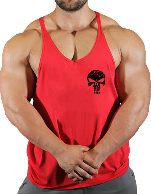 Load image into Gallery viewer, Fitness vest men's loose sleeveless T-shirt sports clothes camisole sports training top
