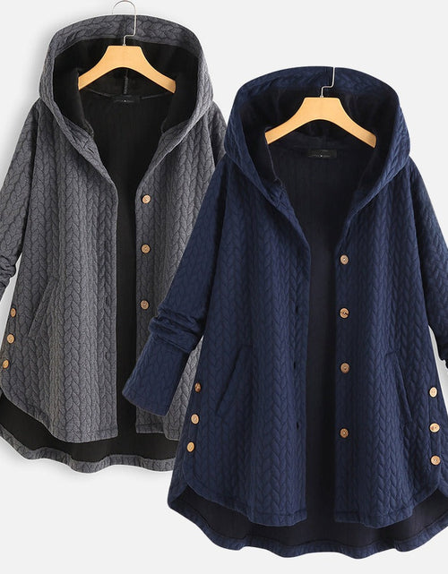 Load image into Gallery viewer, Fashion Women's Cotton Padded Jacket Hooded Medium Long Coat Casual Warm Cotton Padded Jacket In Autumn And Winter

