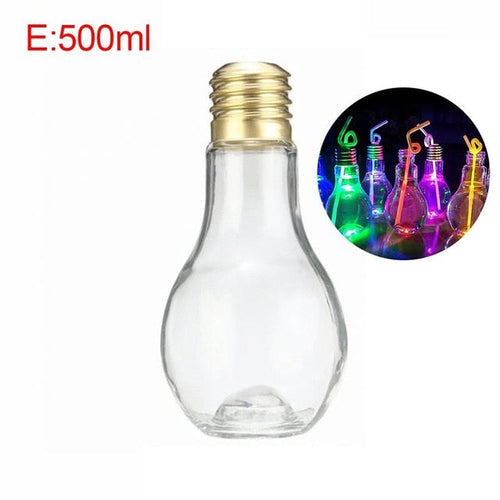 Load image into Gallery viewer, Light Bulb Fruit Juice Bottles Portable Cute Juicer Milk Water Bottle Colorful Drink-ware
