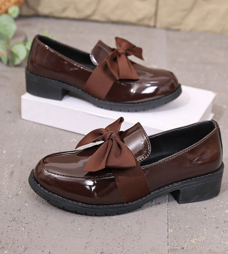 Women’s Plus Size Bow Knot Slip-On Loafers