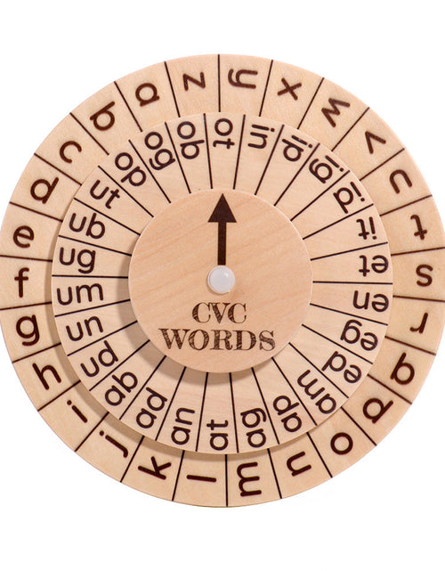 Load image into Gallery viewer, English spelling game natural phonics spinning wheel vowel recognition Montessori early education toys
