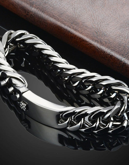 Load image into Gallery viewer, Fashionable 18K gold plated men's electroplated alloy double buckle bracelet
