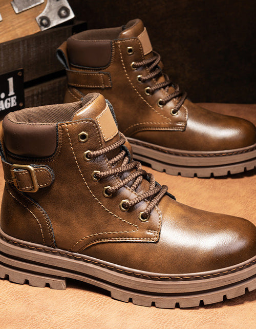 Load image into Gallery viewer, Martin boots autumn and winter retro high top men's workwear boots
