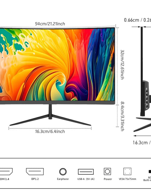 Load image into Gallery viewer, Rehisk 24Inch Micro-Curved 180Hz Full HD 1080P Gaming Monitor - RE241KV3
