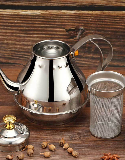 Load image into Gallery viewer, 1.2/1.8L Latin Pot Stainless Steel Tea Pot with Tea Strainer Teapot Coffee Pot Induction Cooker Kettle Teaware Sets
