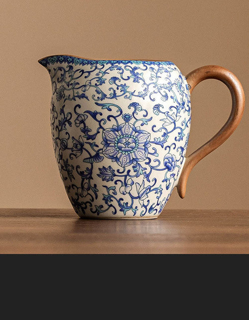 Load image into Gallery viewer, Kung Fu tea set blue and white lotus tea pot fair cup tea can ceramic lid bowl
