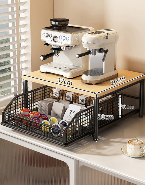 Load image into Gallery viewer, Modern Kitchen Microwave Shelf – Space-Saving Countertop Storage for Appliances, Elegant Design
