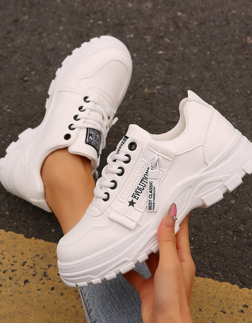 Load image into Gallery viewer, Women’s Lace‑Up Side‑Zipper Sports Sneakers
