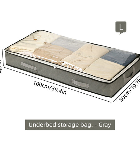 Under-Bed Storage Bag, 75L/40L - Portable Foldable Comforter & Clothing Organizer, Large Capacity Dustproof Box