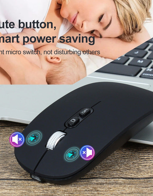 Load image into Gallery viewer, Rechargeable wireless mouse with 2.4G mute and one click return to desktop office mouse with built-in lithium battery
