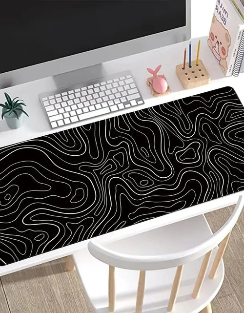 Load image into Gallery viewer, 1Pcs Gaming Mouse Pad Large Keyboard Pad 31.5 x 11.8in Topographic Mouse Pad Black and White Mouse Pad for Keyboard with Anti-Sl
