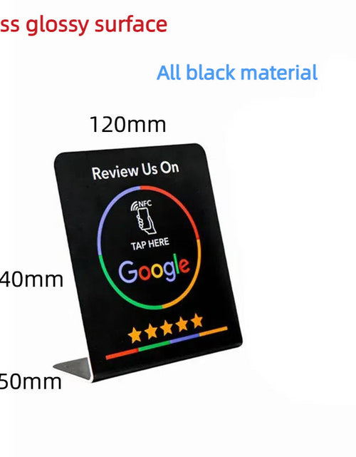 Load image into Gallery viewer, Google comment card NFC standing card NTAG213URL written into Apple Android phone touch NFC review card

