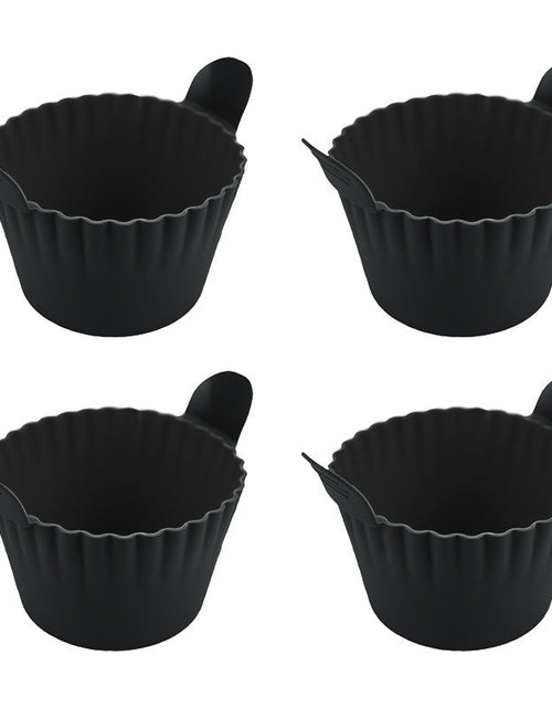 Load image into Gallery viewer, 4-6 reusable silicone air fryer liners &amp; baking cups – non-stick kitchen tools for eggs, cakes, meatballs.
