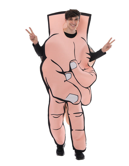 Load image into Gallery viewer, Halloween funny costumes human-shaped scissors hands shape V-shaped sponge stage atmosphere costumes
