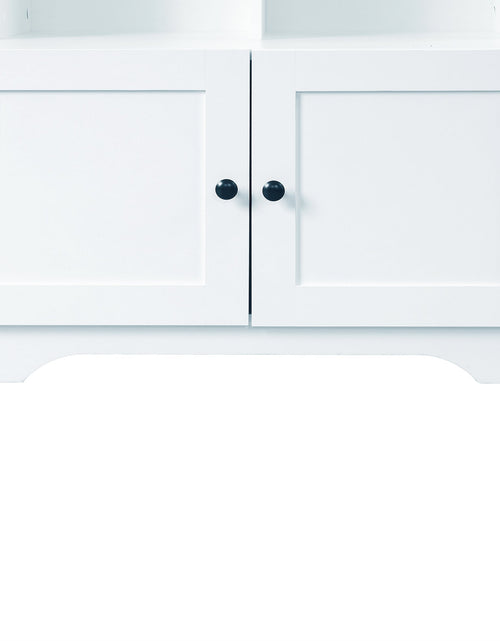 Load image into Gallery viewer, Bathroom storage cabinet, 4-door independent cabinet, adjustable shelf, open multi-layer shelf, white
