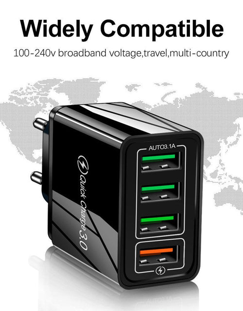 Load image into Gallery viewer, 4USB mobile phone charger, multi port USB charging head charger
