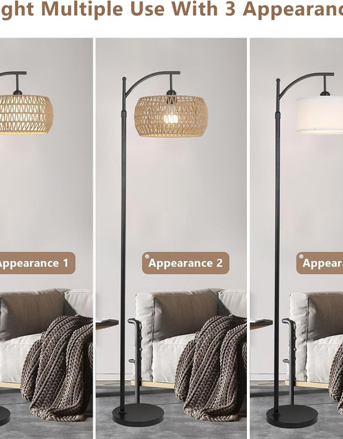 Load image into Gallery viewer, Arc Floor Lamp with Remote Control, Dimmable LED Floor Lamp with 3 Color Temperature Boho Farmhouse Tall Pole Lamp
