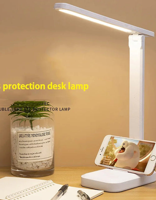 Load image into Gallery viewer, Eye protection desk lamp touch dimming color adjustment desk charging bedside LED reading desk lamp
