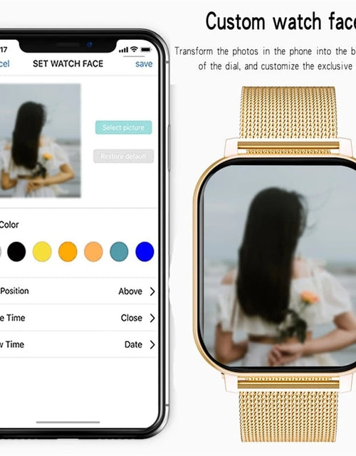 Load image into Gallery viewer, Women Smart watch Men 1.69" Color Screen Full touch Fitness Tracker Bluetooth Call Smart Clock Ladies Smart Watch Women
