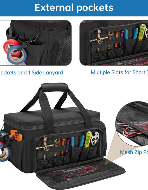 Load image into Gallery viewer, 14" Heavy-Duty Tool: 2 Bags + Non-Slip Organizer (for Electricians, Multi-Pocket)
