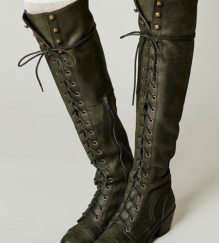 Women’s Over-the-Knee Boots – Round Toe Stylish Tall Winter Boots