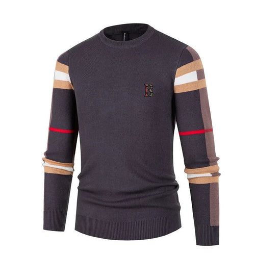 Load image into Gallery viewer, Men's Knitted Shirt Men's Thin Style Color blocked Interior Bottom Knitted Shirt Casual Middle Neck
