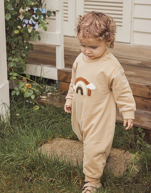 Load image into Gallery viewer, Fleece jumpsuit cute baby boy and girl clothes climbing clothes outdoor warm clothes
